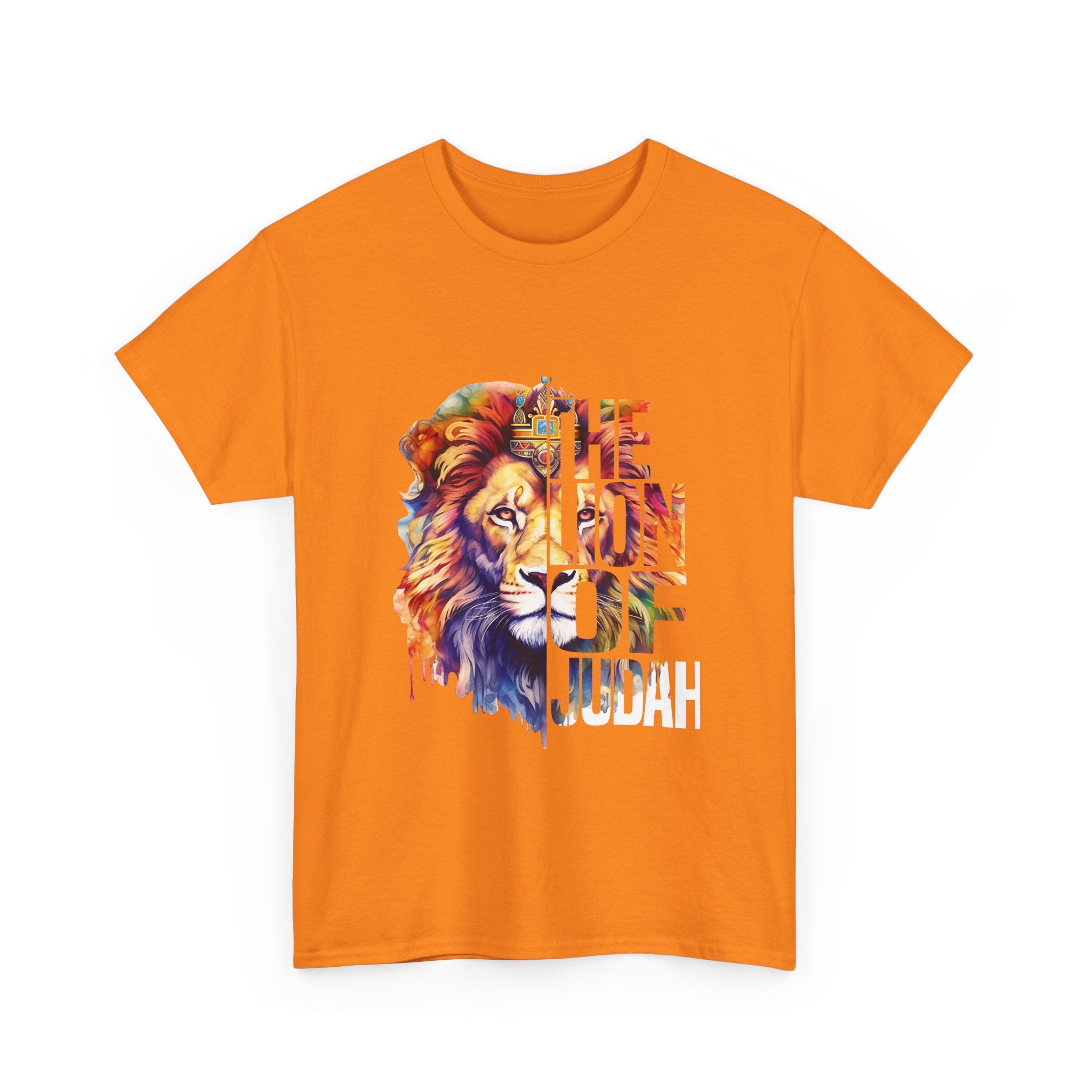 Vibrant Lion Graphic Tee - Unisex Heavy Cotton T-Shirt, Animal Lover Gift, Wild Spirit Apparel, Birthday Gift, Nature Enthusiast Clothing