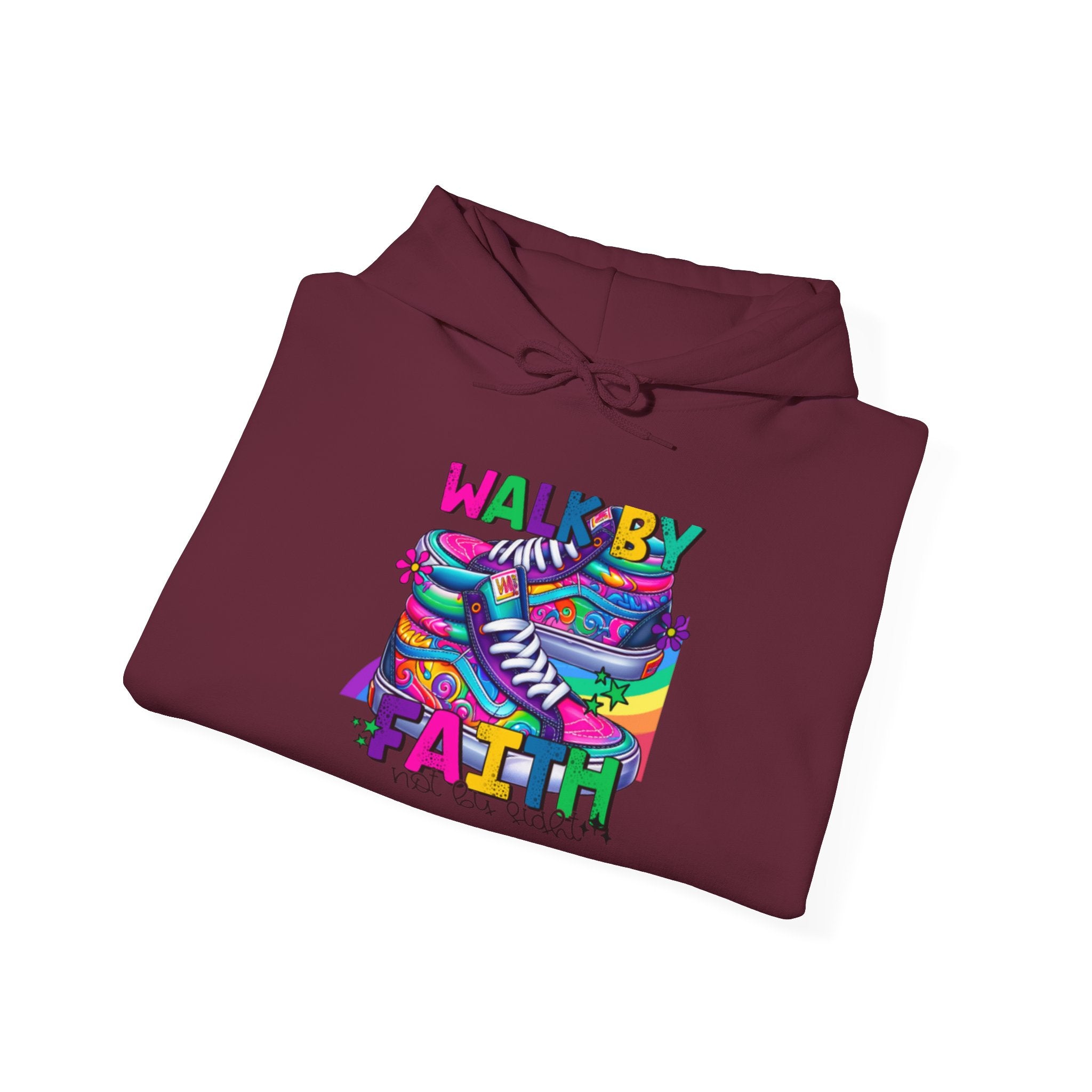 Faith Walk Hoodie – Colorful 'Walk by Faith' Inspirational Sweatshirt
